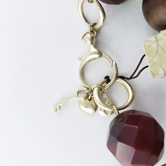 NWT! Fossil Bracelet with Jumbo Beads Silver Tone - Picture 5 of 9